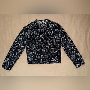 Black and White Reversible Polka Dot  / Floral Quilted Jacket